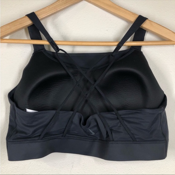 Nike Swoosh Luxe Medium-Support Padded Sports Bra Black XL CJ0544 - Picture 5 of 11